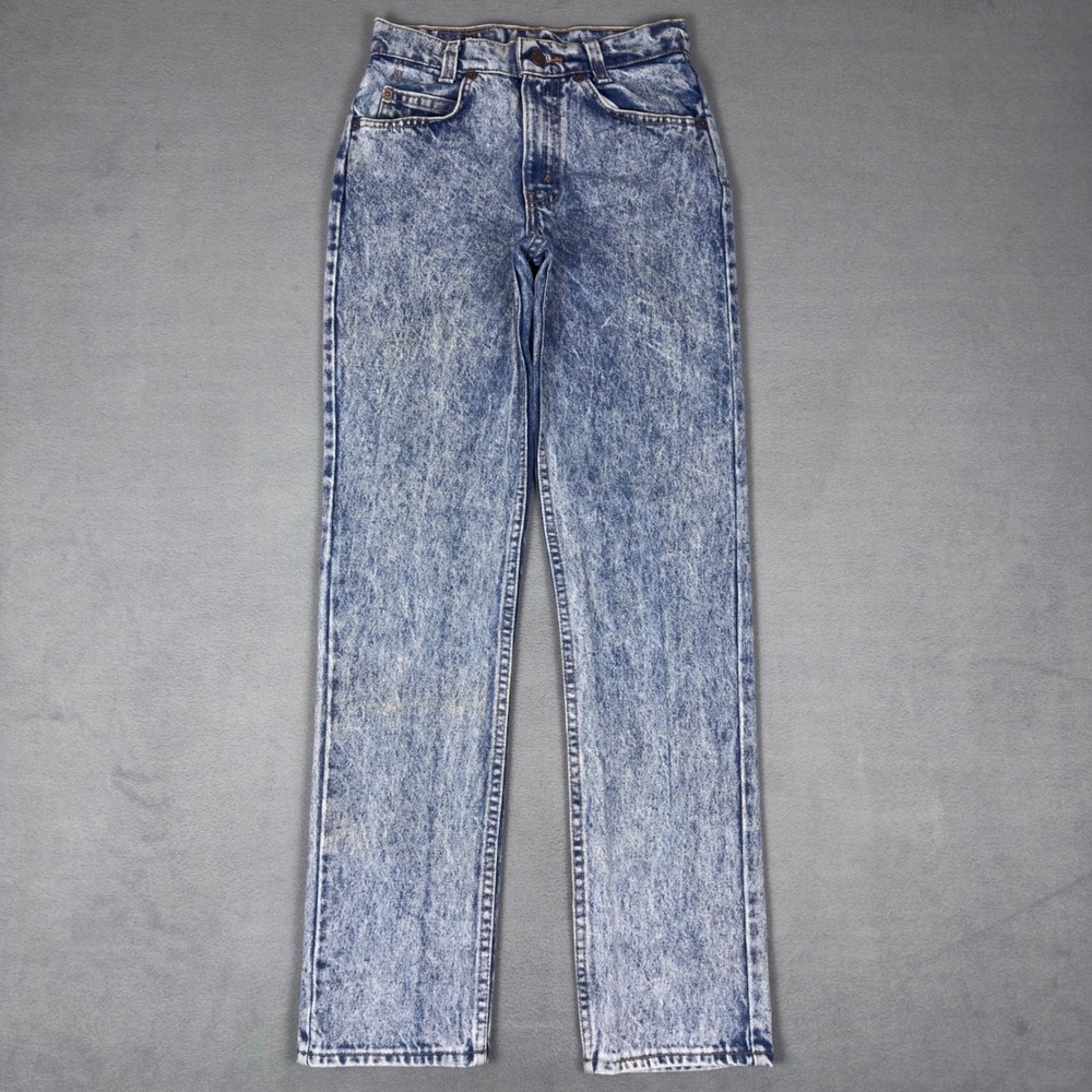 Vintage 80s Levis Student Fit Orange Tab Acid Wash‎ Jeans USA Made W26 L30